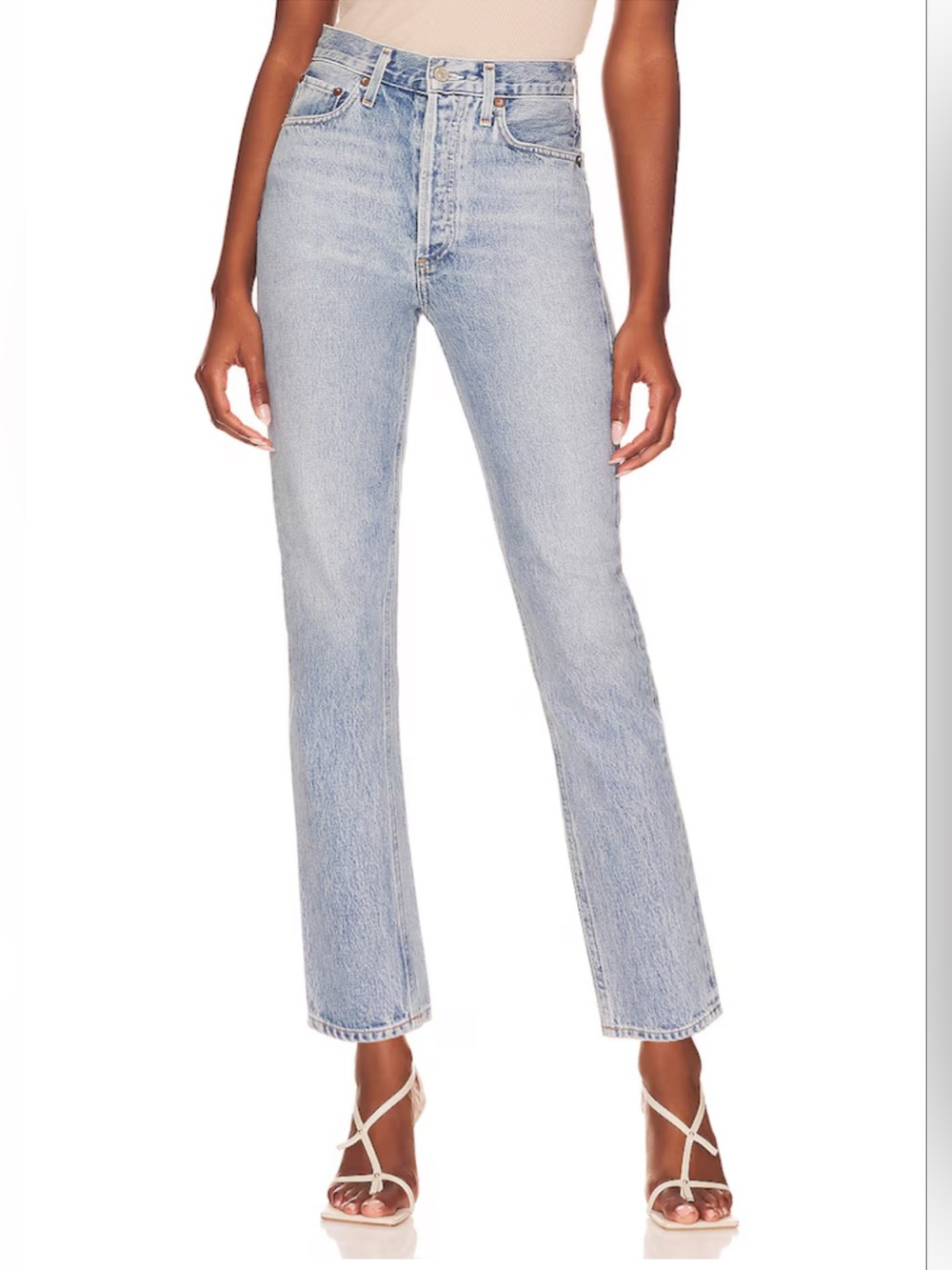 AGOLDE Riley High Rise Straight Crop Jeans in Renewal - 27